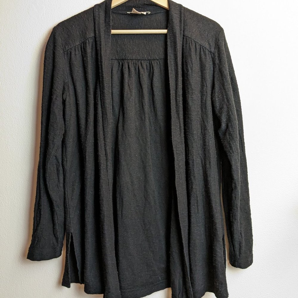 Isabella Bird Black Linen Blend Cardigan Size S